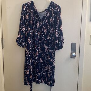 Fortune & Ivy Blue and Pink Floral Dress